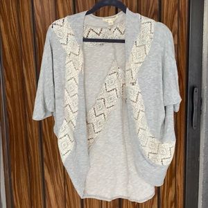 Grey and crochet sweater